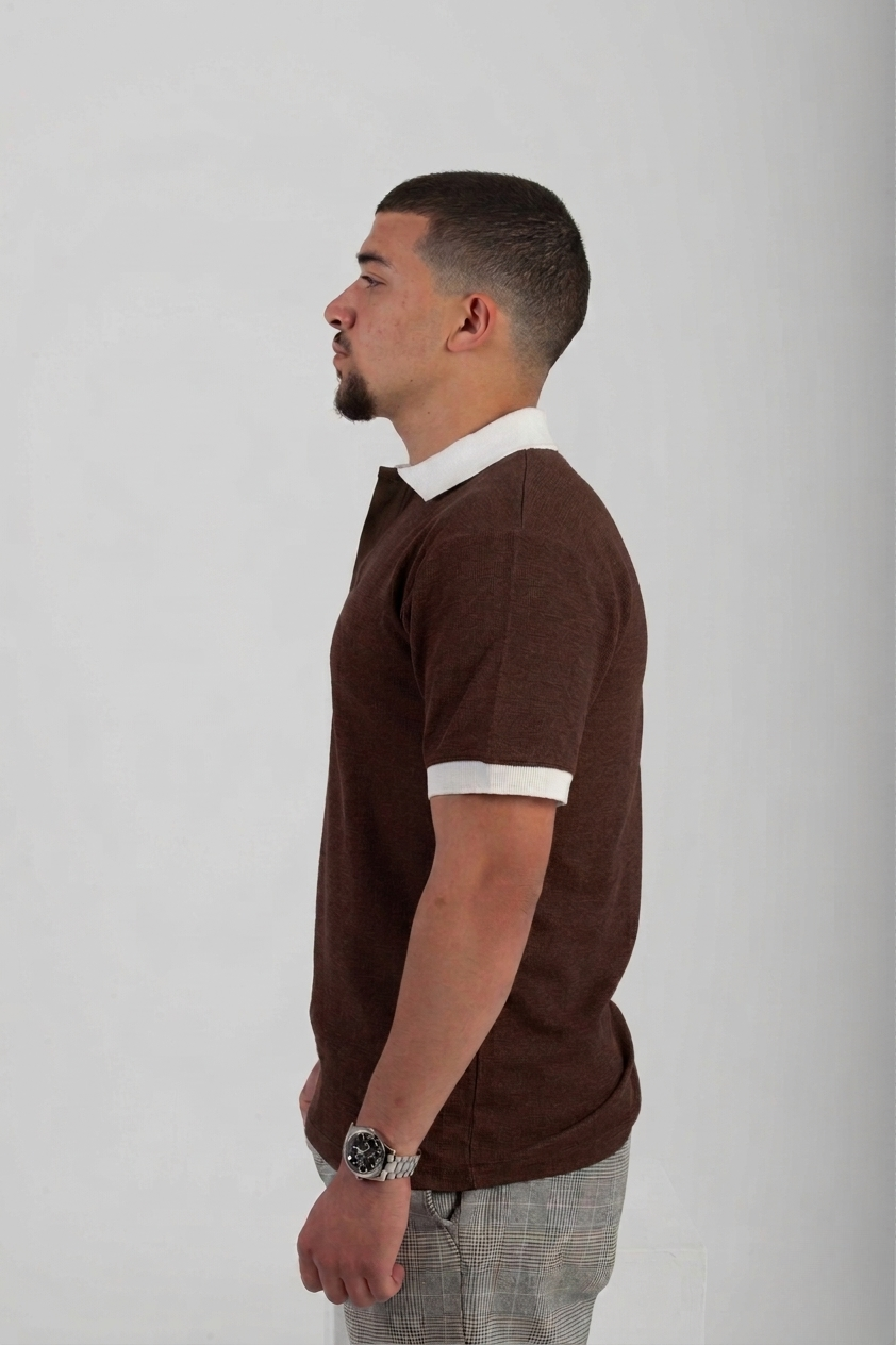 Essential Knitted Polo - Dark Brown