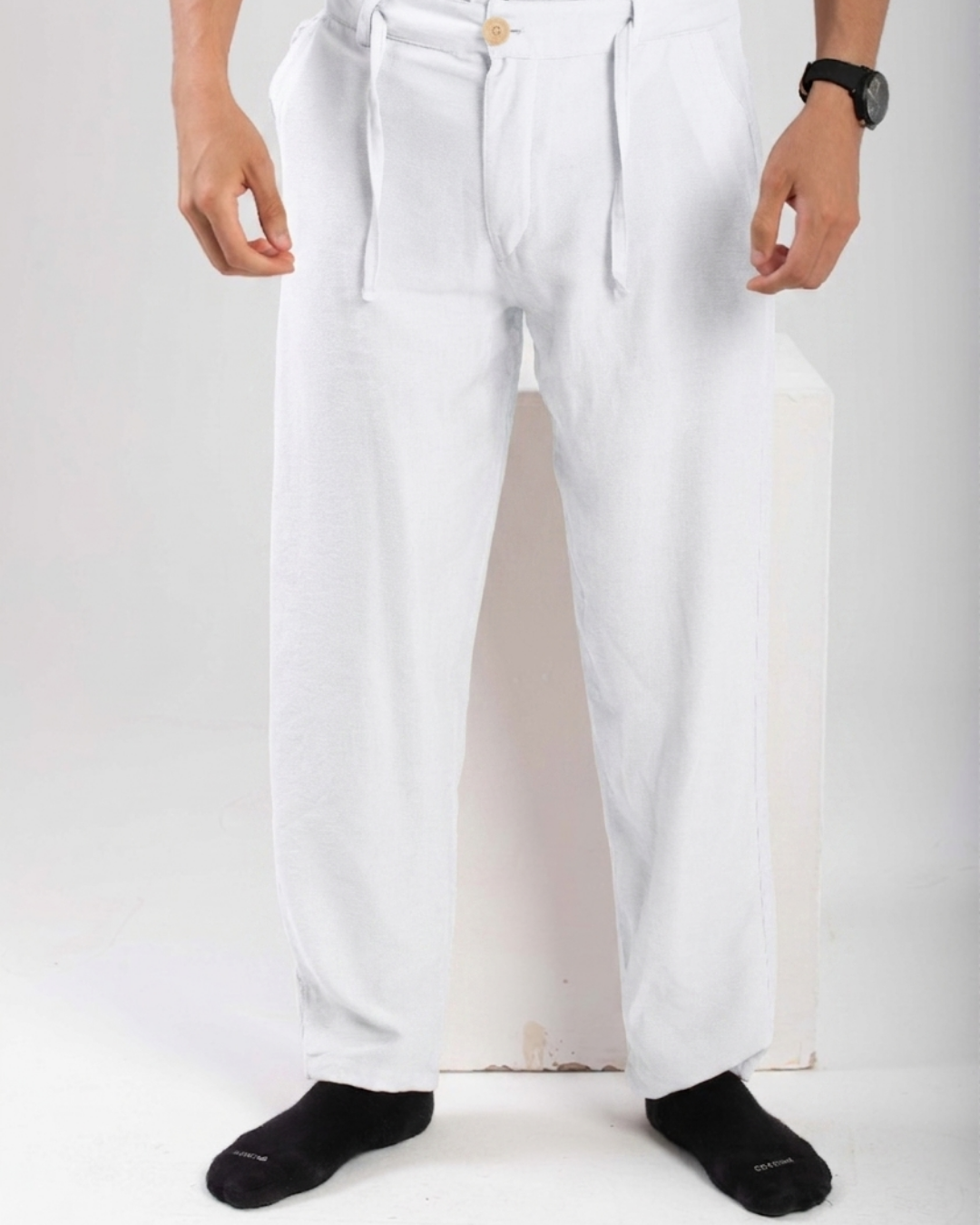 Relaxed Linen Pant - White