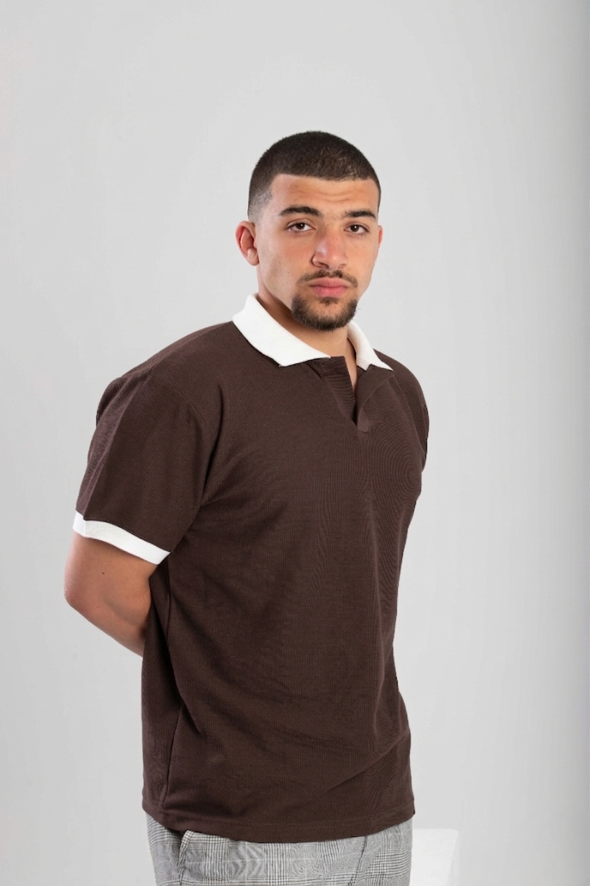Essential Knitted Polo - Dark Brown