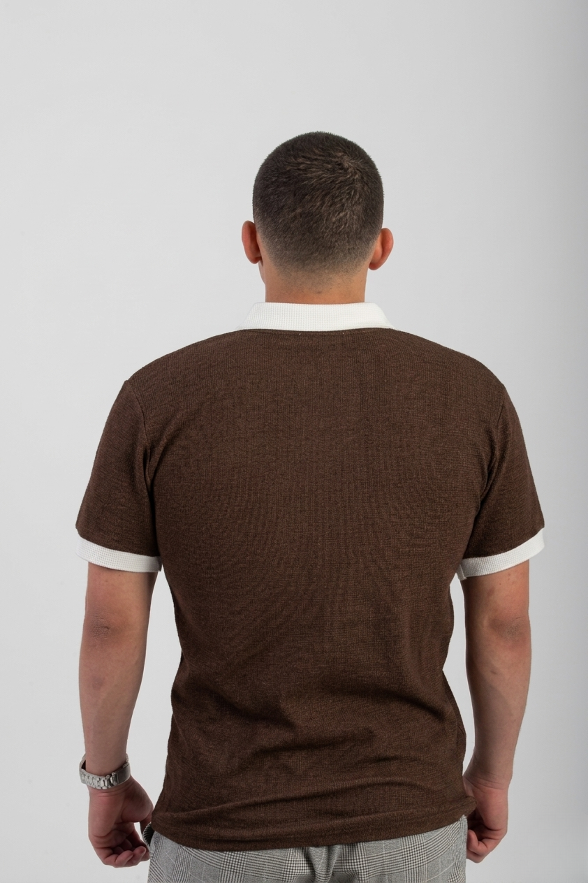 Essential Knitted Polo - Dark Brown