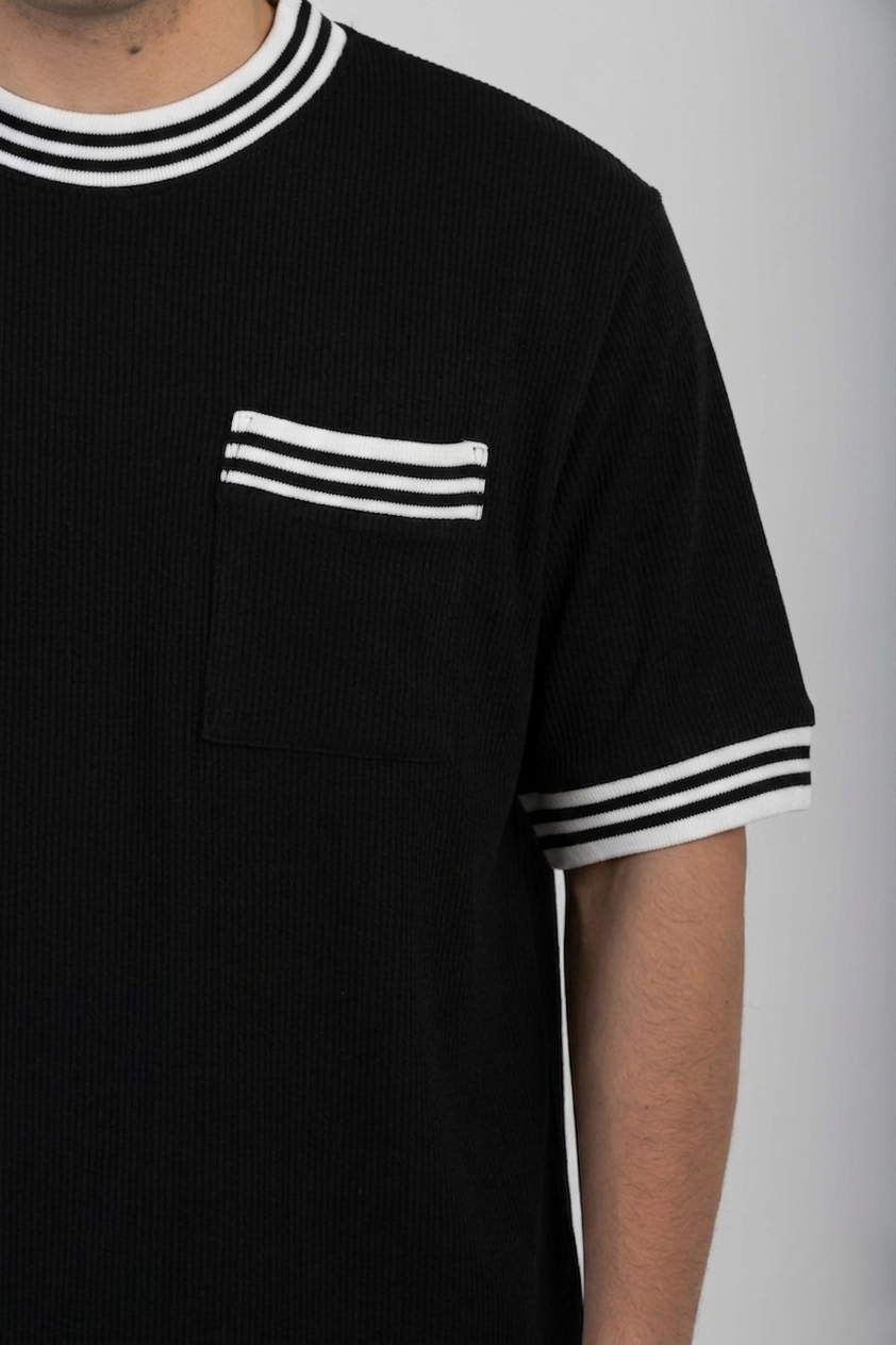 Boxy Knitted Tee - Black