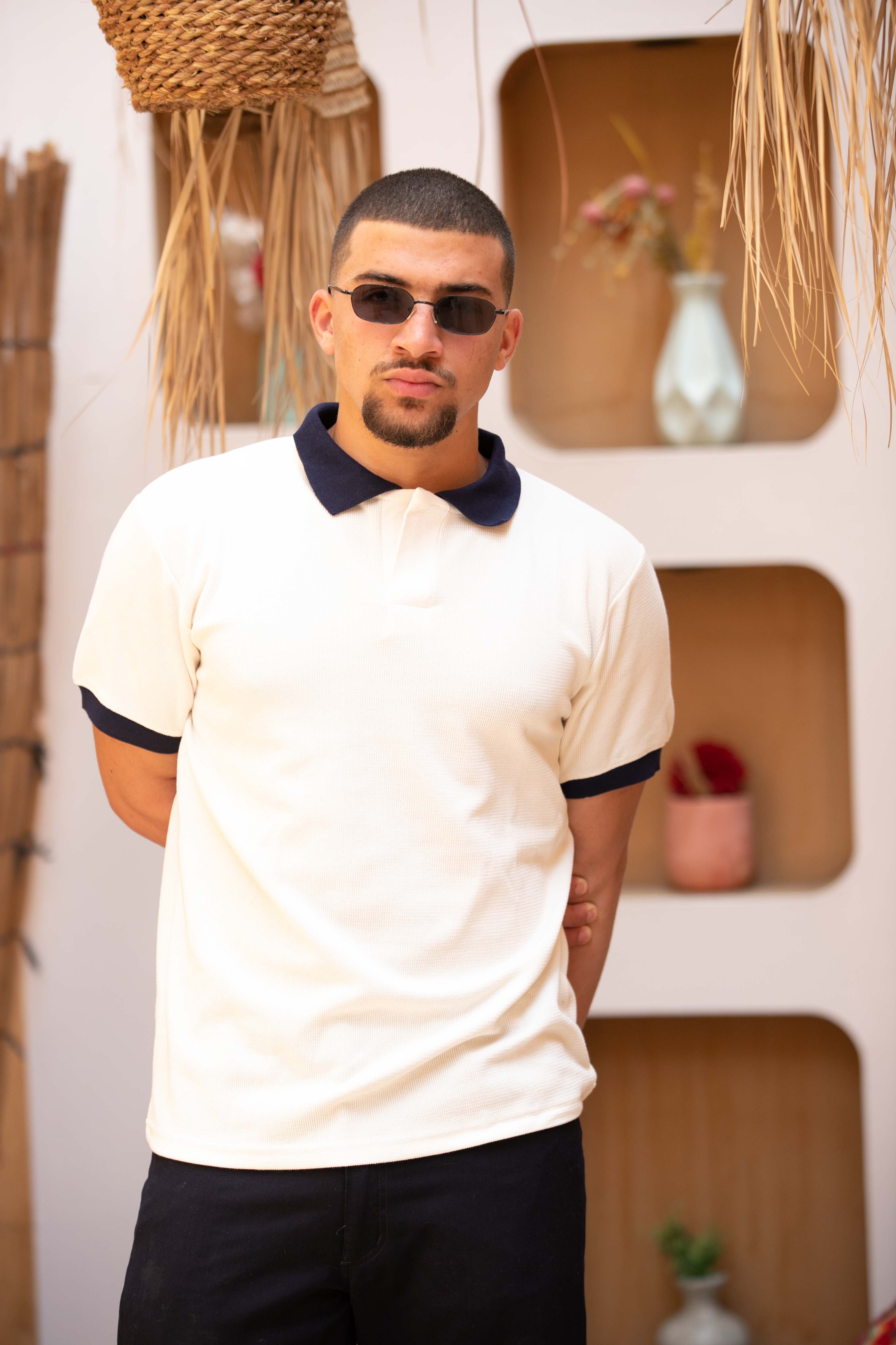 Essential Knitted Polo - White