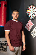 Essential Ringer TShirt - BurgandyXWhite