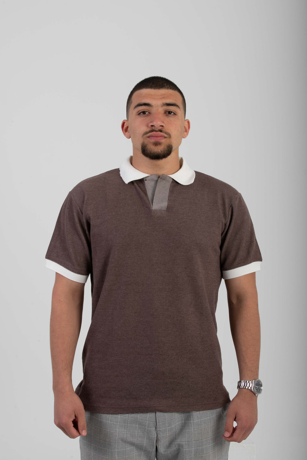 Essential Knitted Polo - Dust Brown