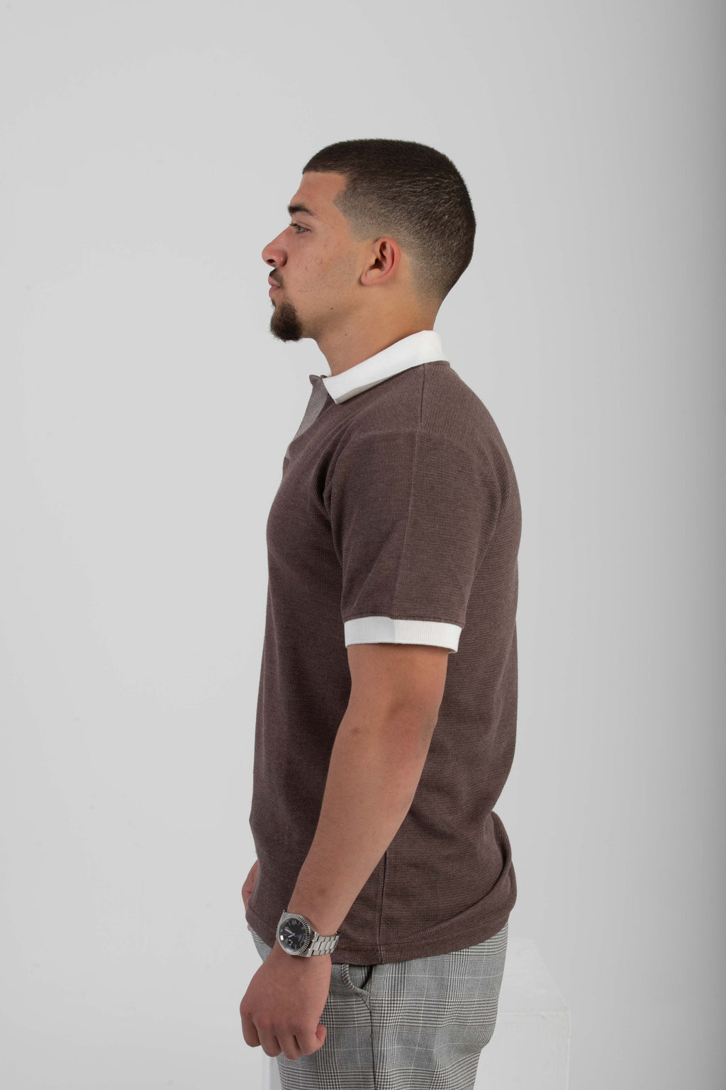 Essential Knitted Polo - Dust Brown