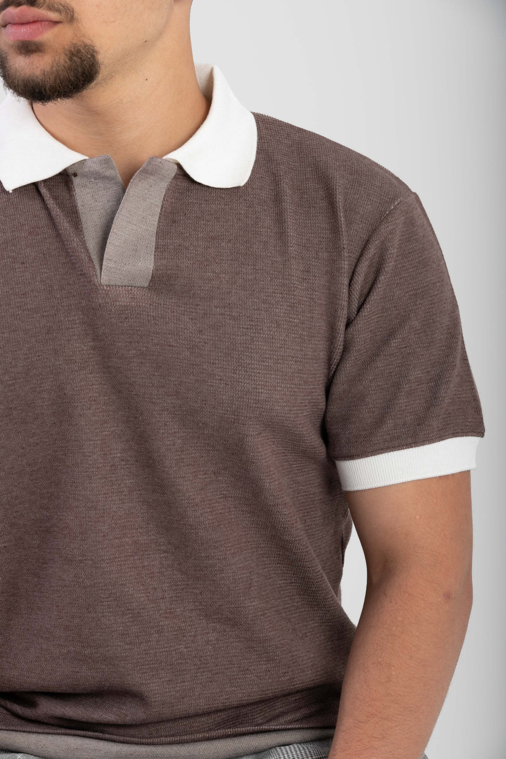 Essential Knitted Polo - Dust Brown