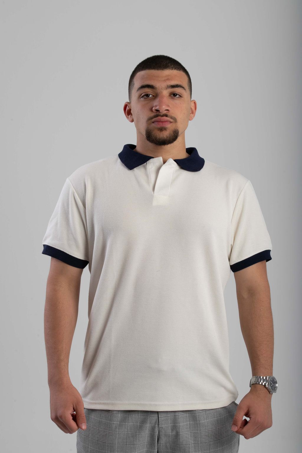 Essential Knitted Polo - White