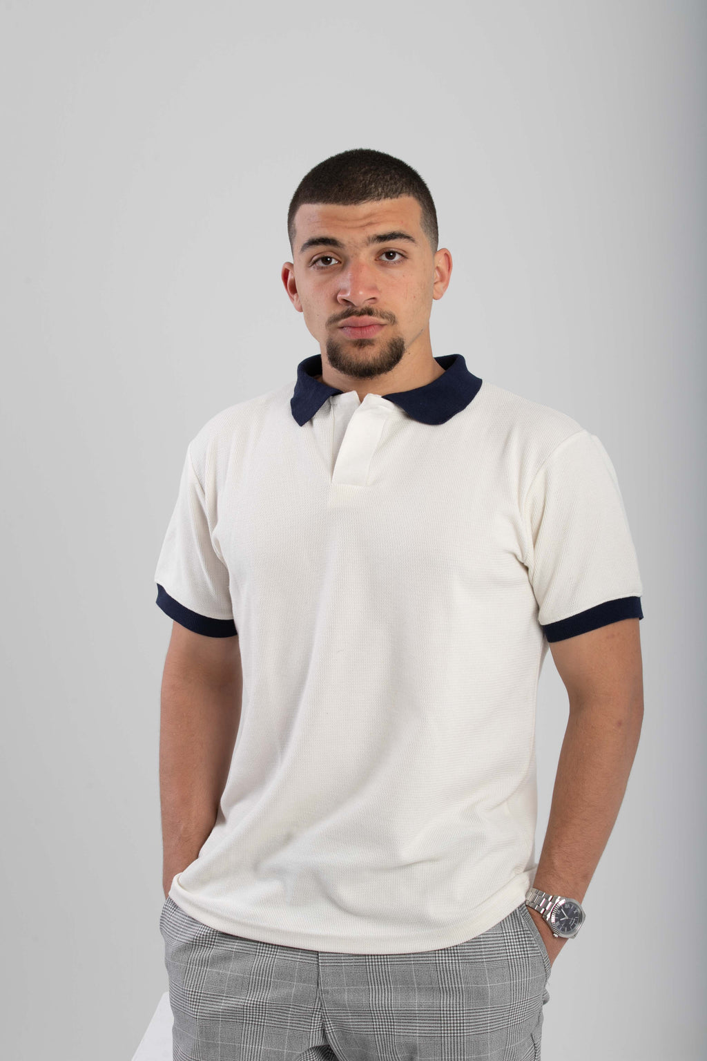 Essential Knitted Polo - White