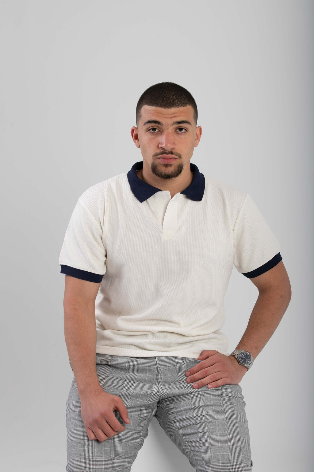 Essential Knitted Polo - White