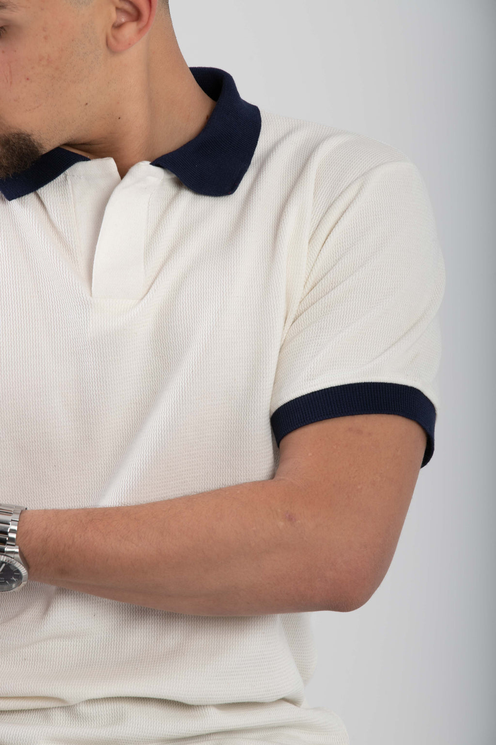 Essential Knitted Polo - White
