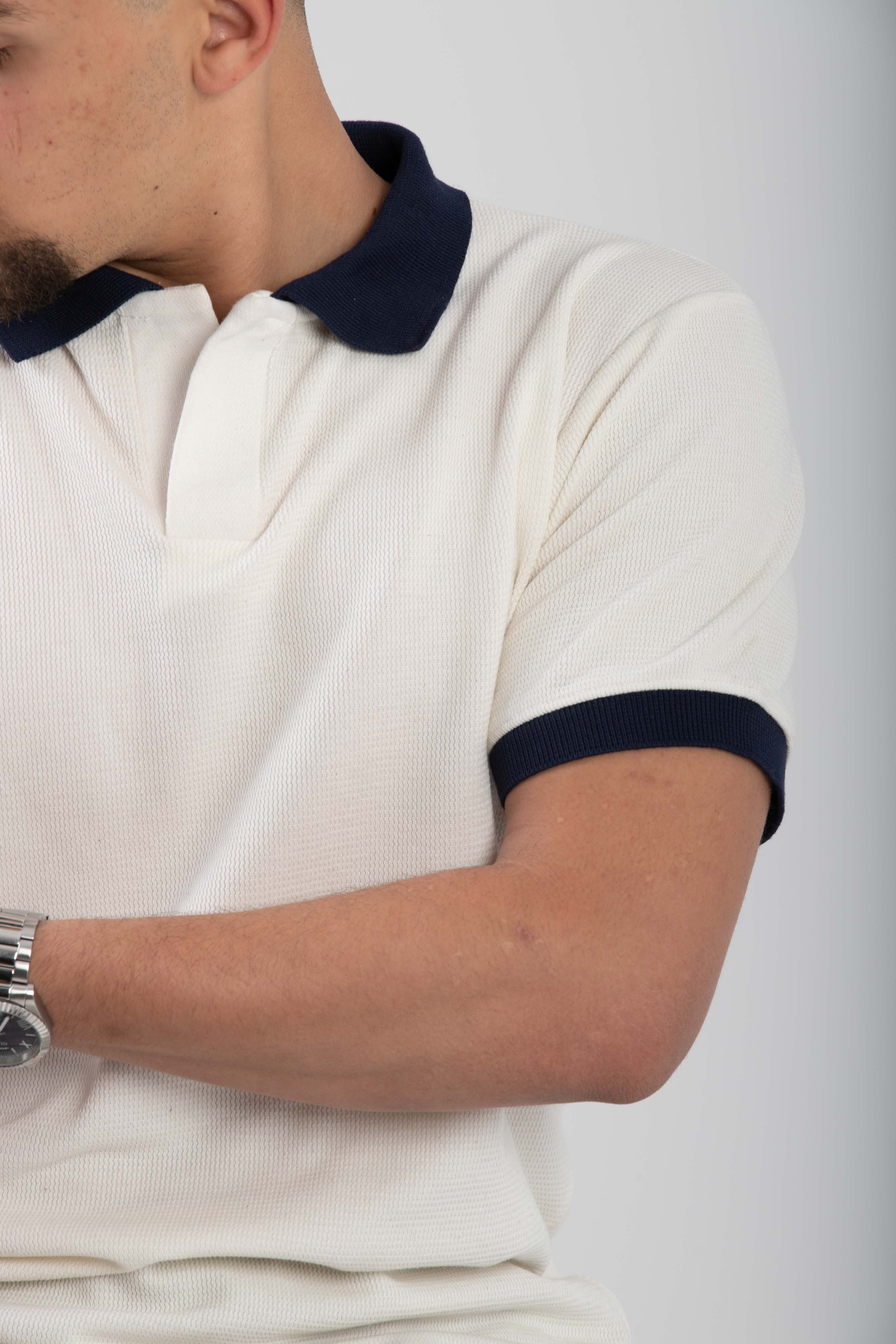 Essential Knitted Polo - White