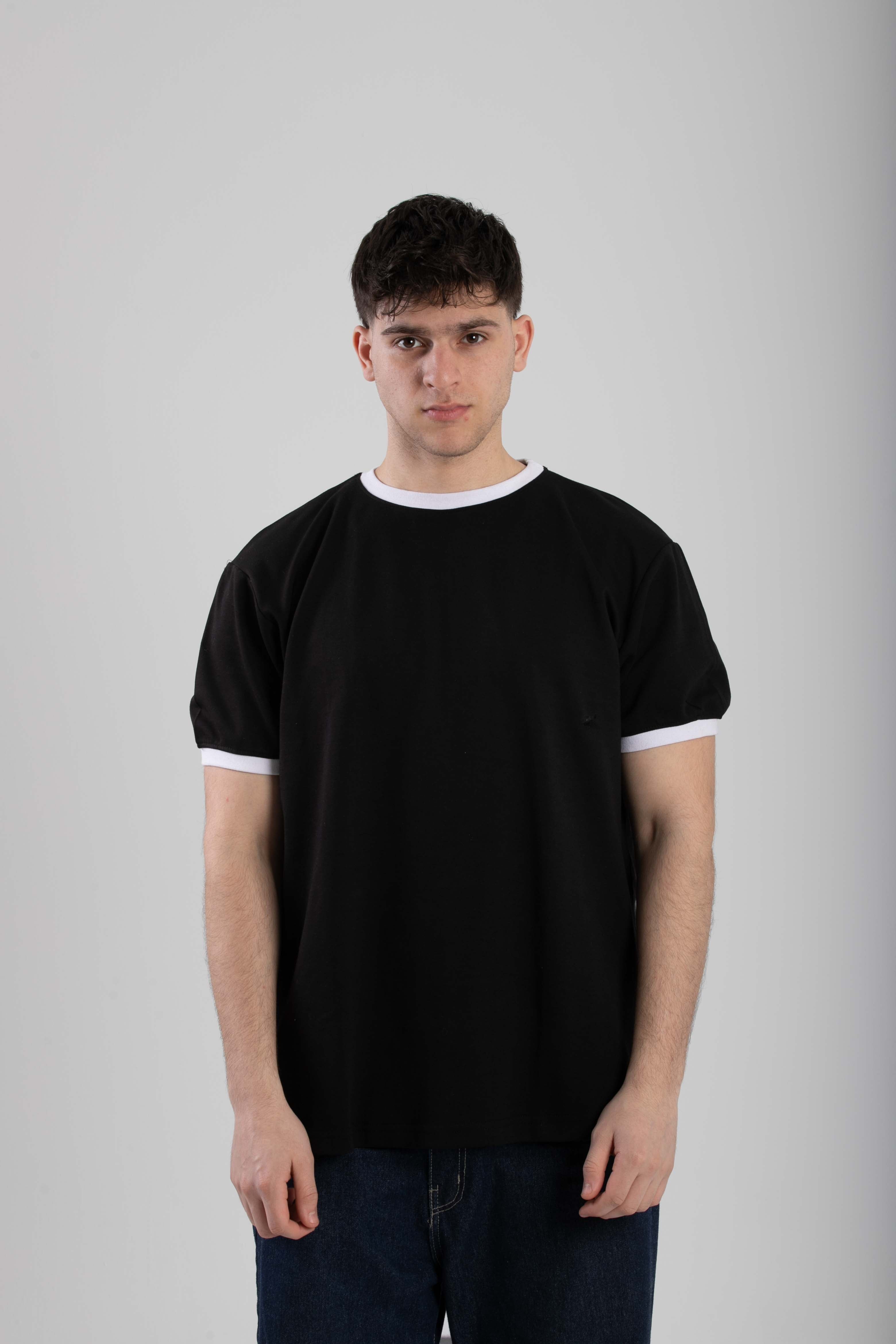 Essential Ringer TShirt - BlackXWhite