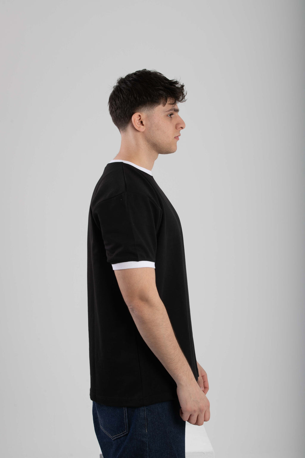 Essential Ringer TShirt - BlackXWhite