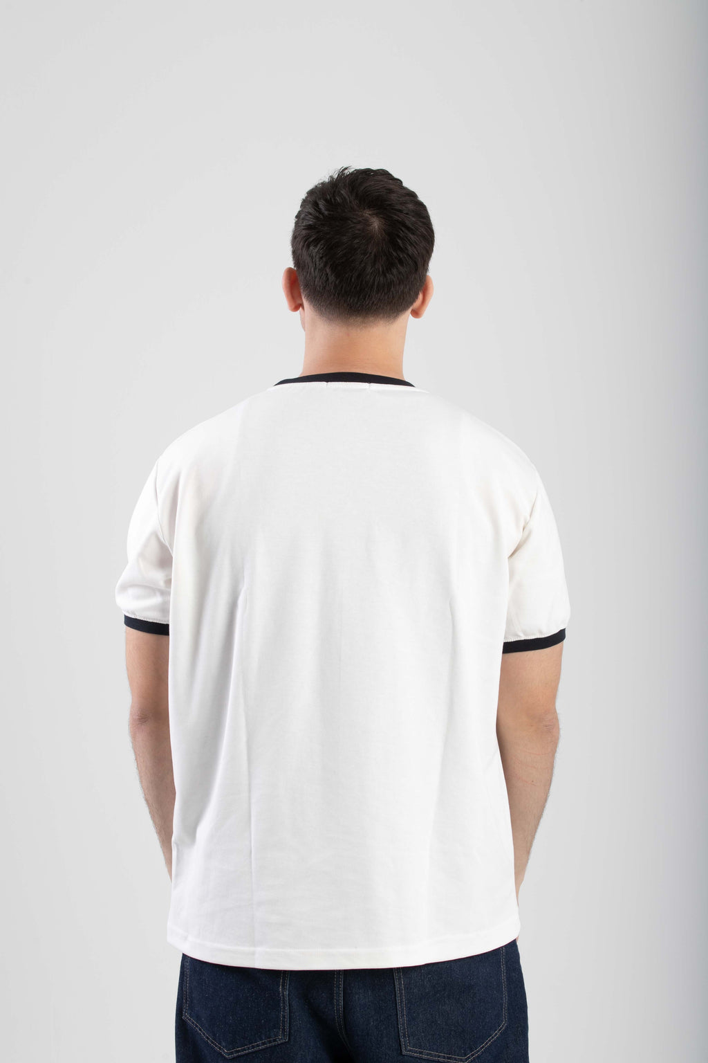 Essential Ringer TShirt - WhiteXNavy