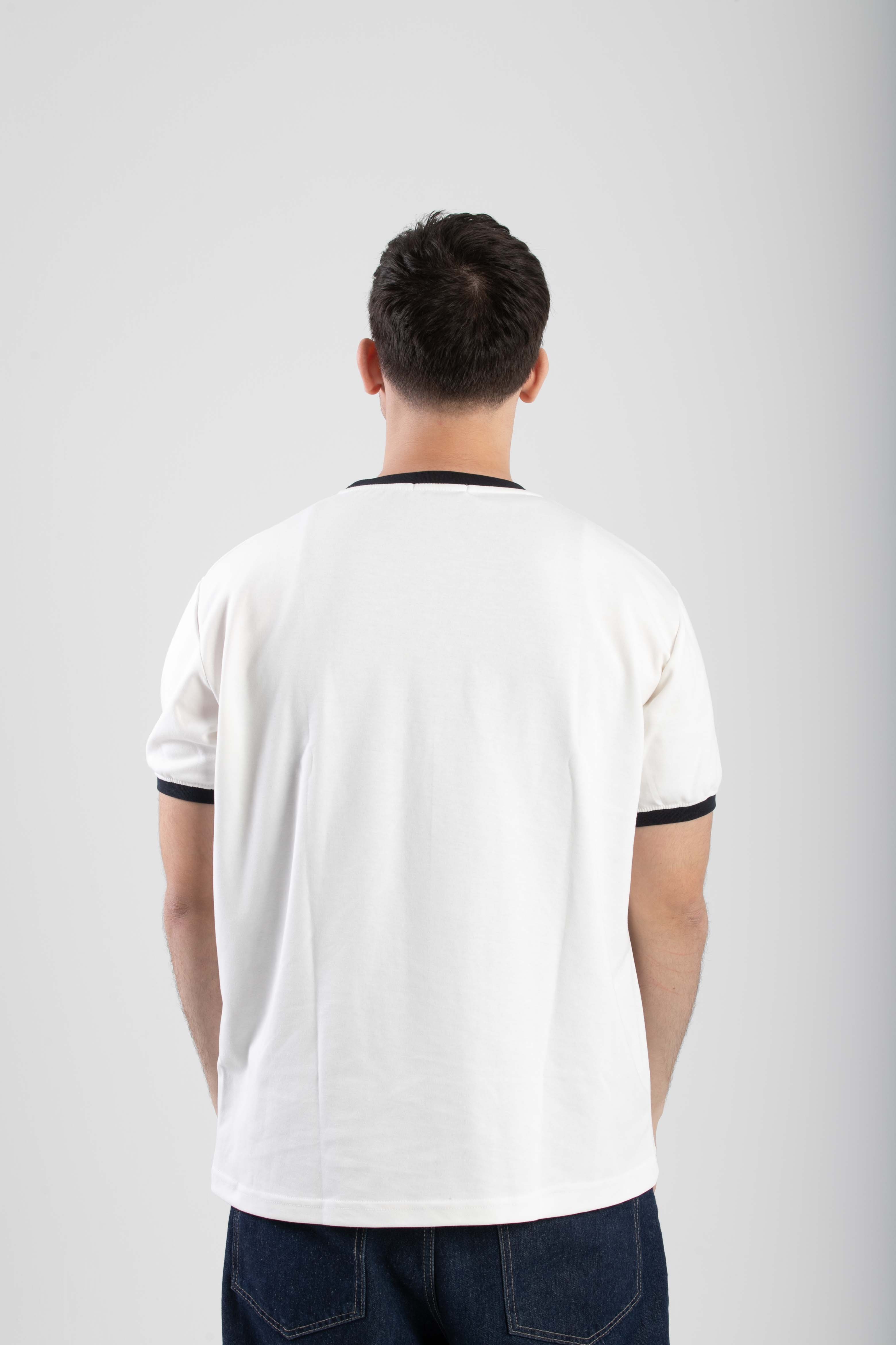 Essential Ringer TShirt - WhiteXNavy