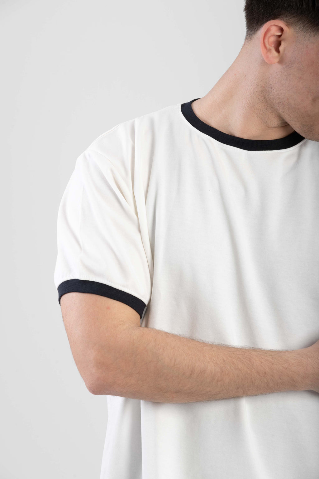 Essential Ringer TShirt - WhiteXNavy