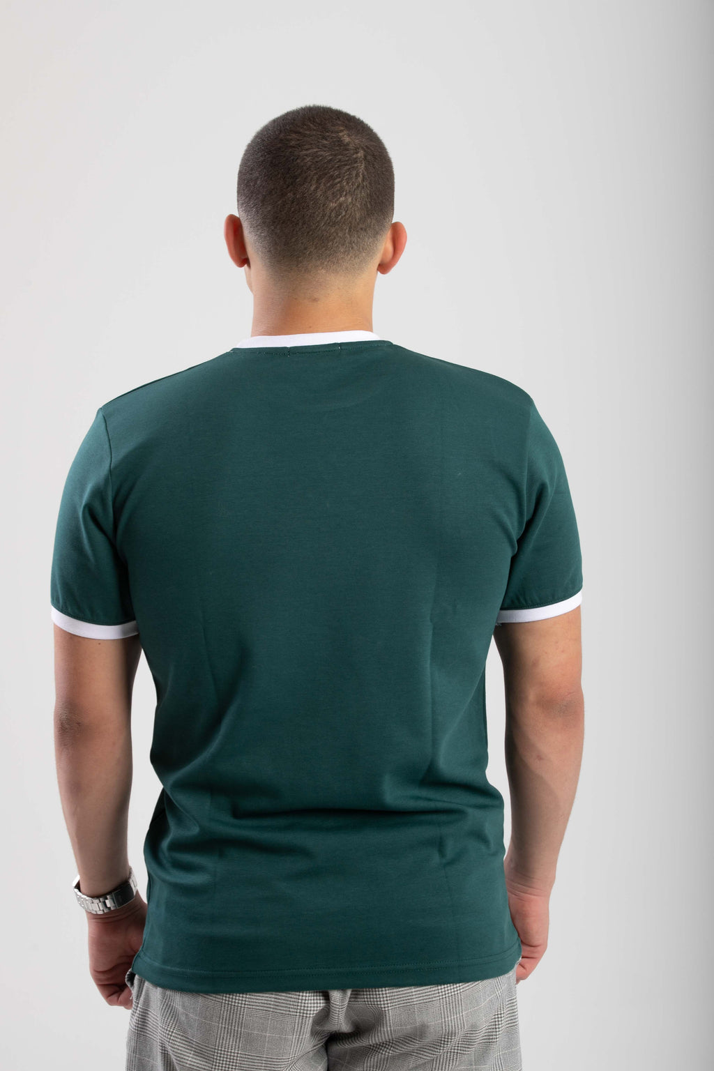 Essential Ringer TShirt - GreenXWhite