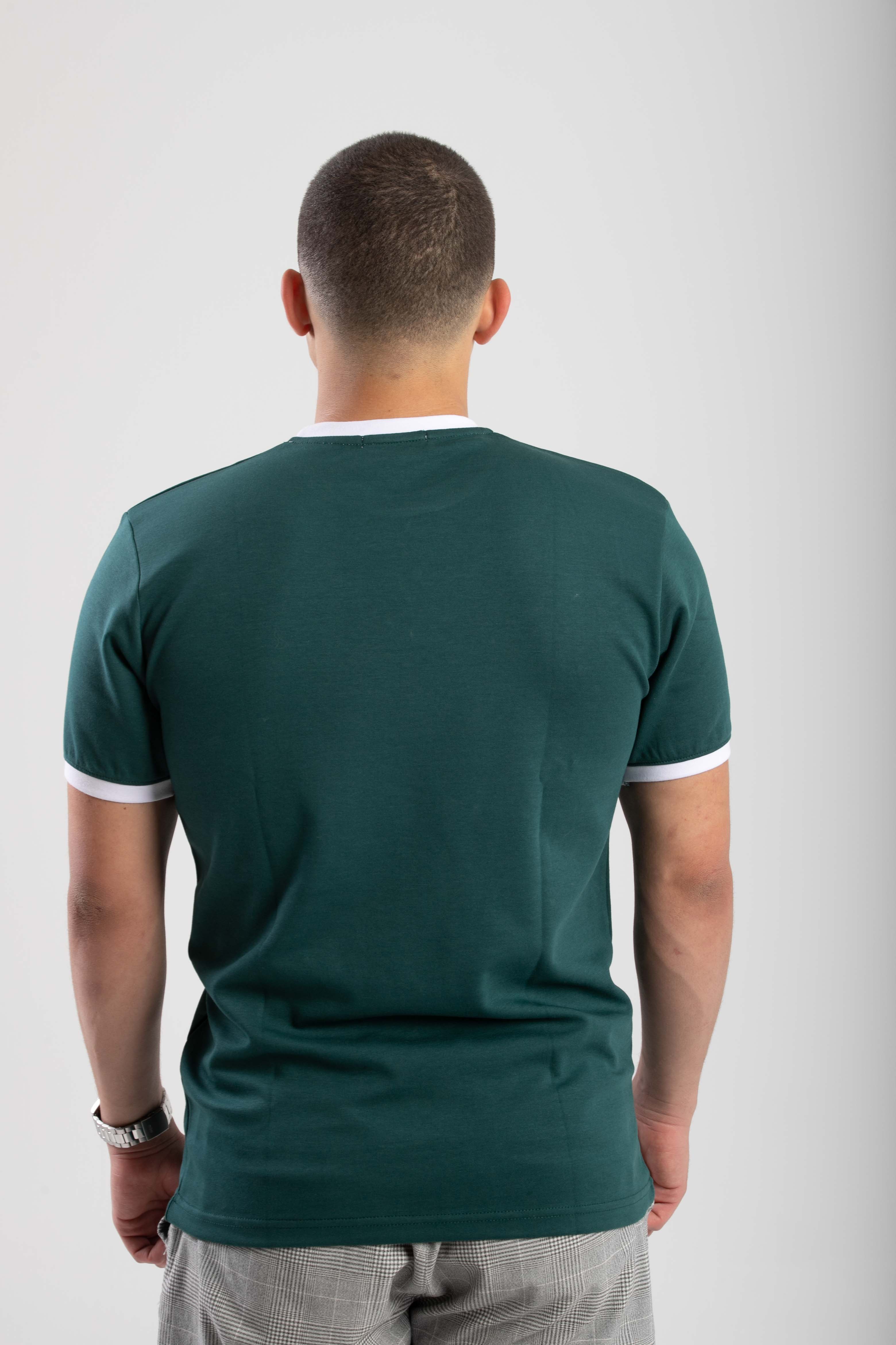Essential Ringer TShirt - GreenXWhite