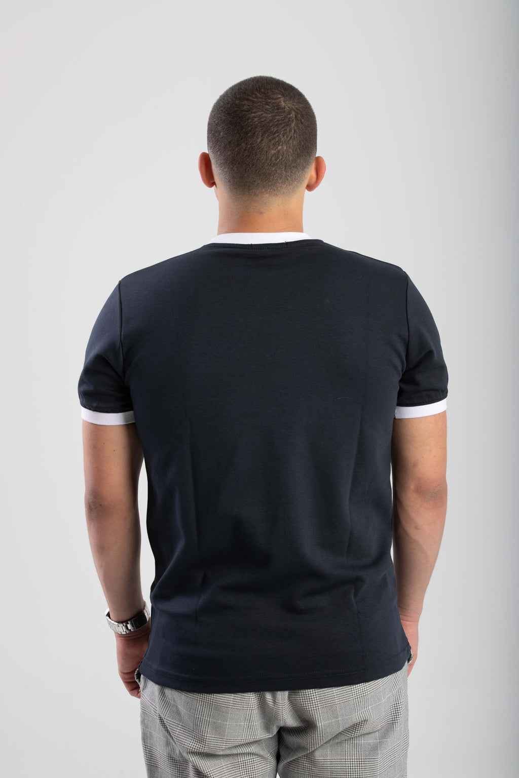 Essential Ringer TShirt - NavyXWhite