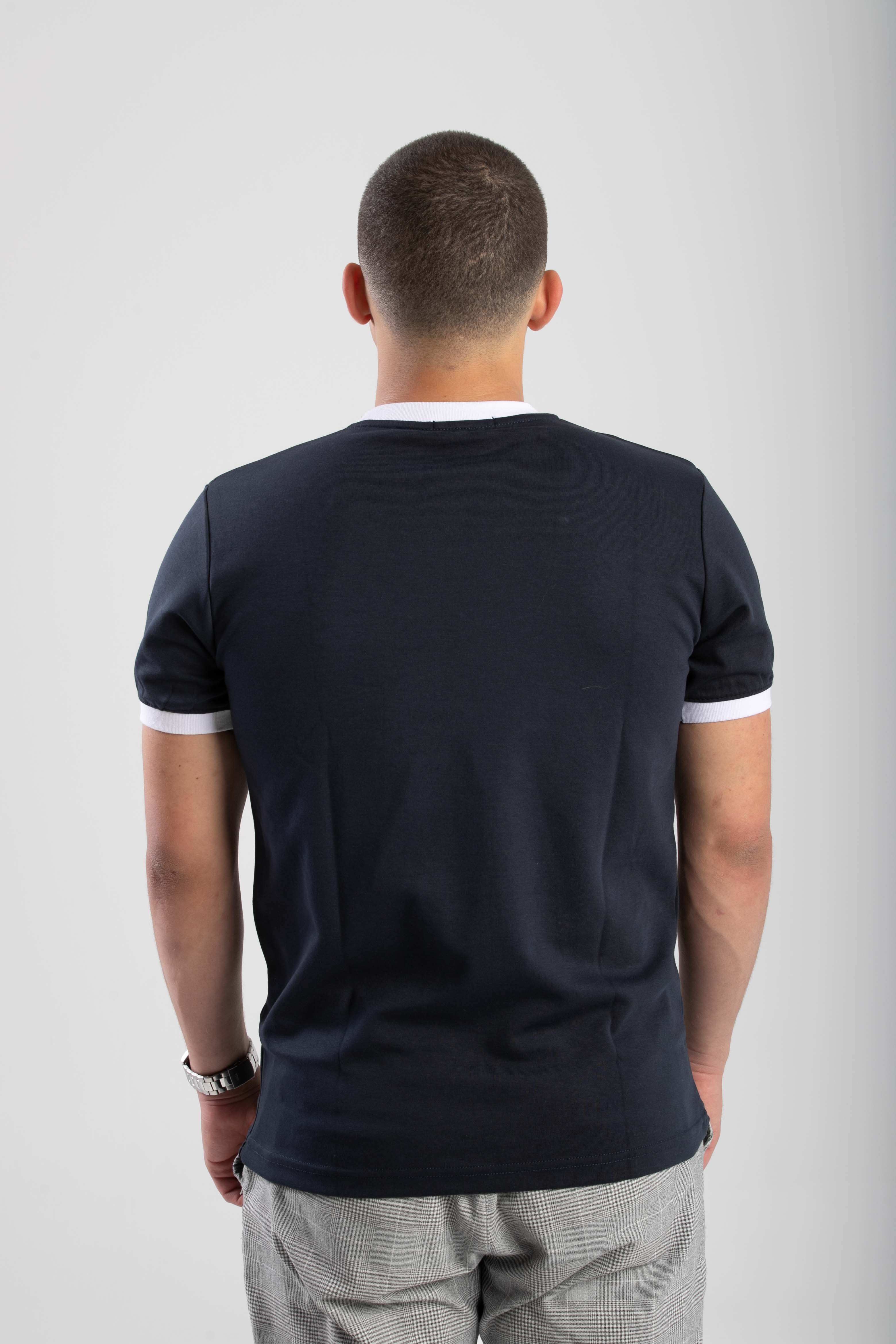 Essential Ringer TShirt - NavyXWhite