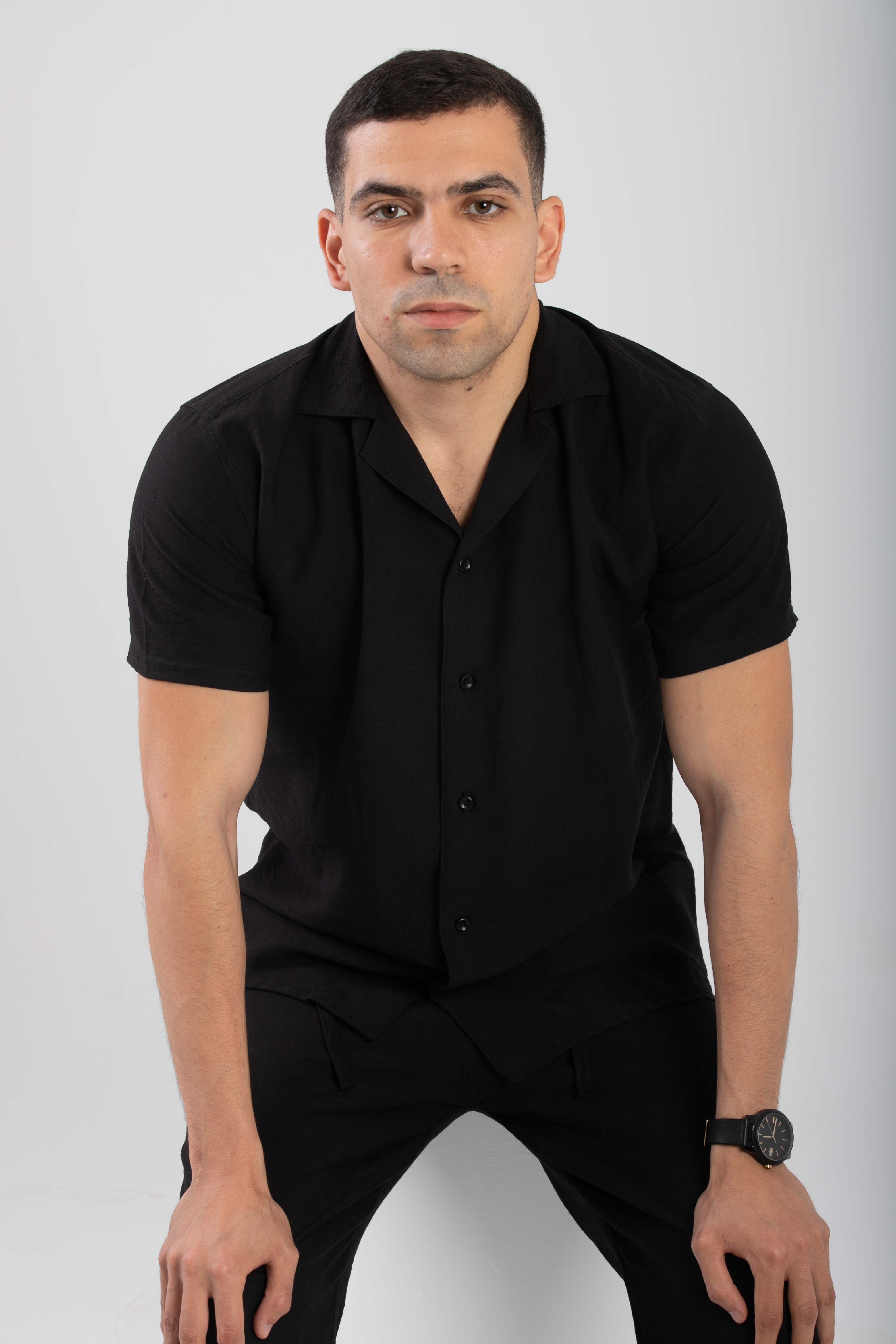 Relaxed Linen Shirt - Black