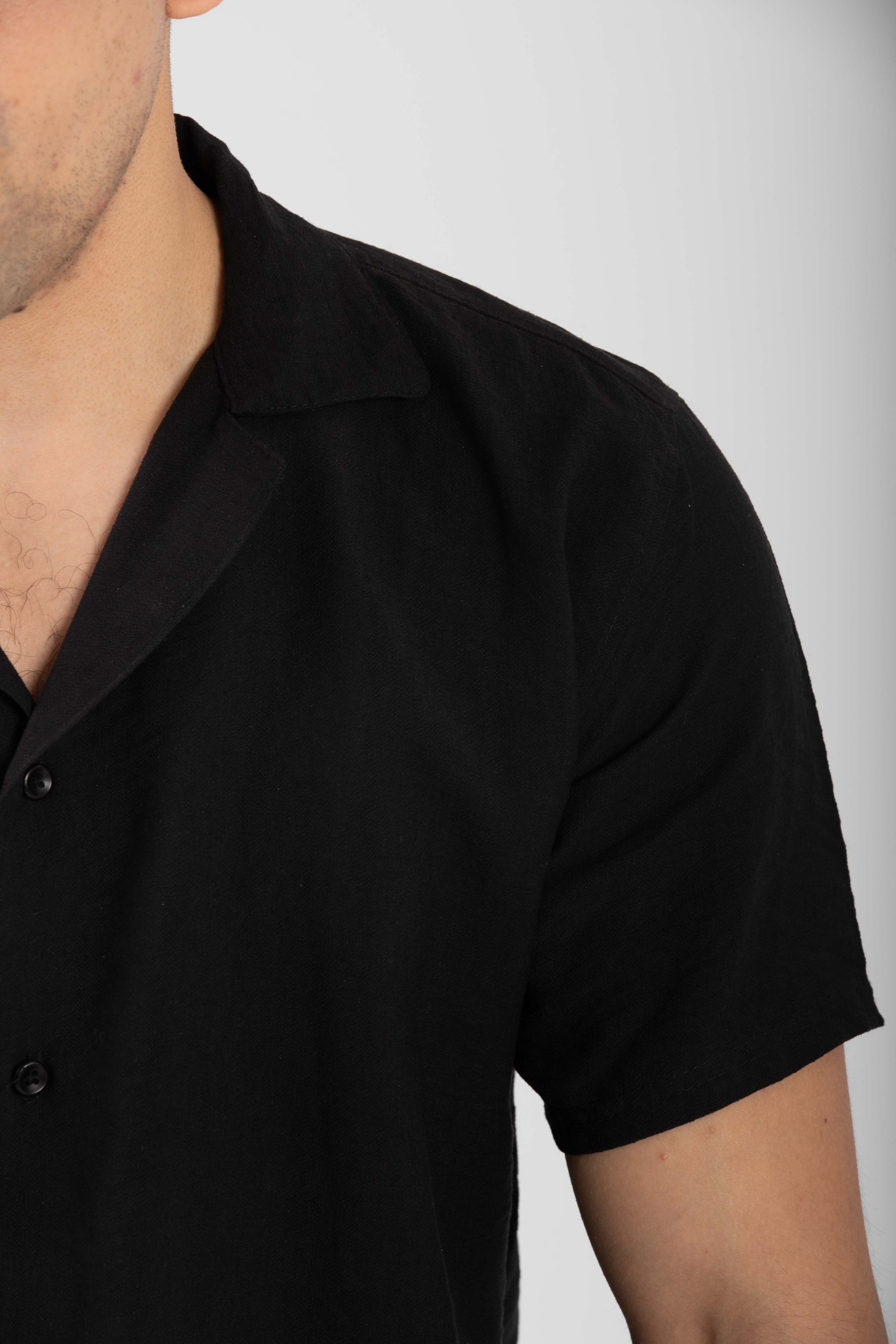 Relaxed Linen Shirt - Black