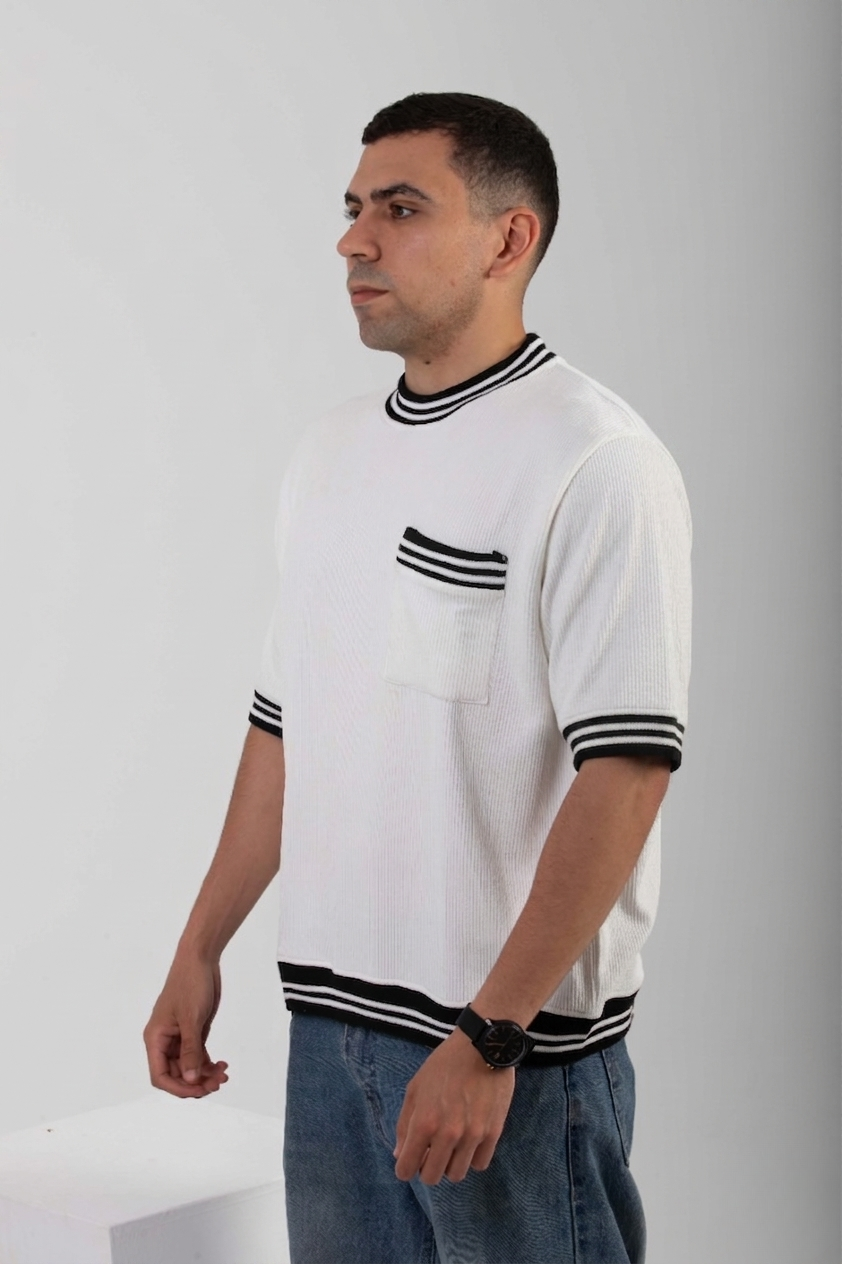 Boxy Knitted Tee - White